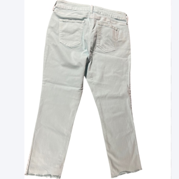 NYDJ Turquoise Ankle Length Pants Ankle Cut Off/Rip - Picture 3 of 7